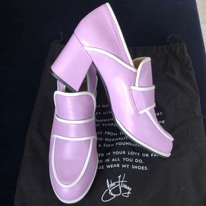 John Fluevog Nimbus heeled loafers (lilac)